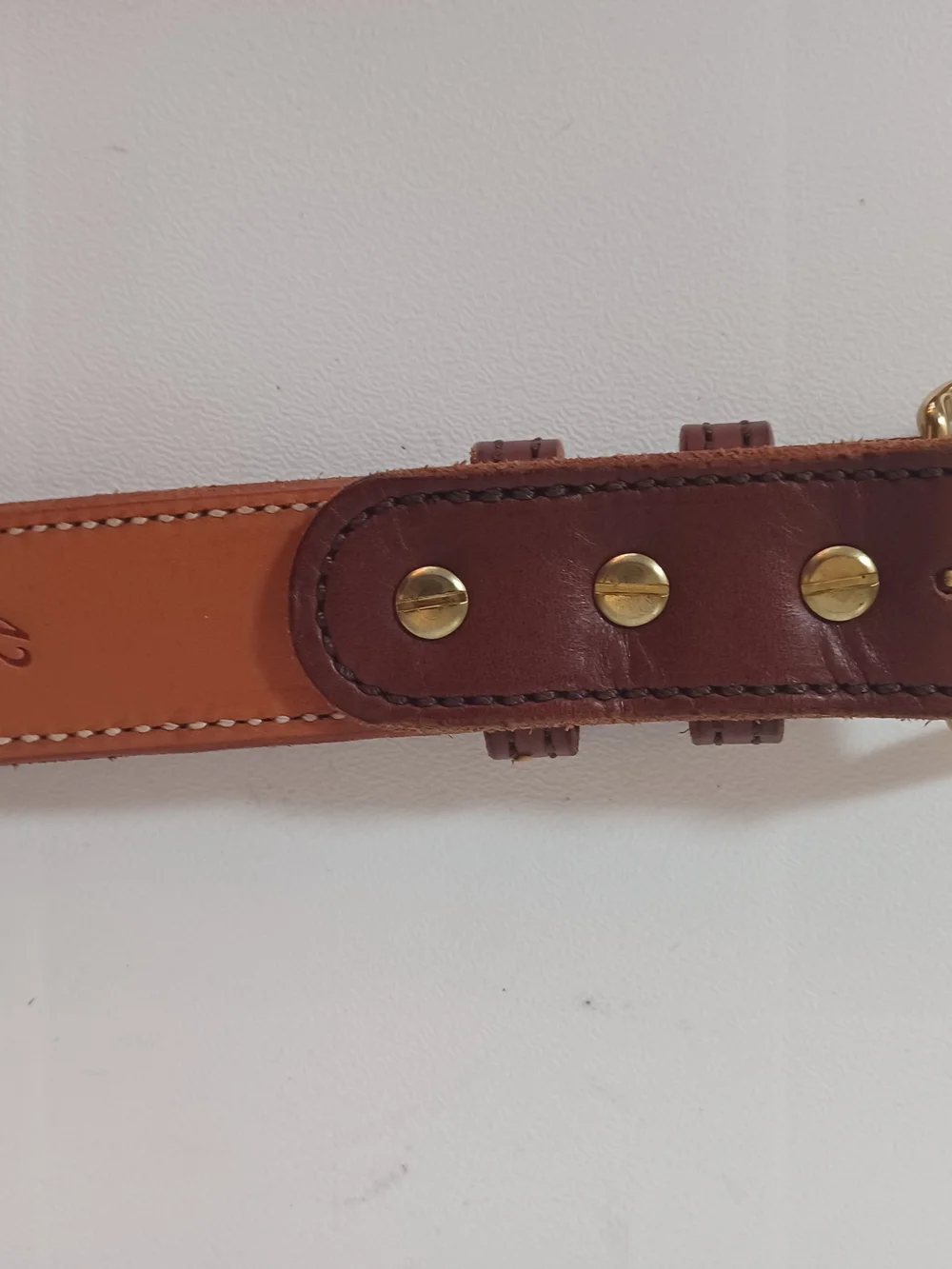 Comp-Tac Minotaur Leather Gun Belt Brown Brass Buckle CCW Holster Size 42